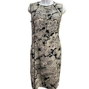 Veronica Beard Women's Black White Floral Sleeveless Dress Size M/L Luxe